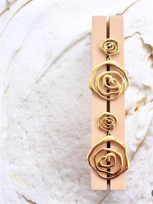 FRIIHOF SIIG ØRERINGE, BIG ROSE EARRING, GULDBELAGT