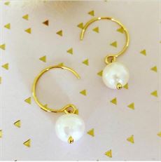 FRIIHOF+SIIG CREOL, CREOL WHITE PEARL, GULD PLATED