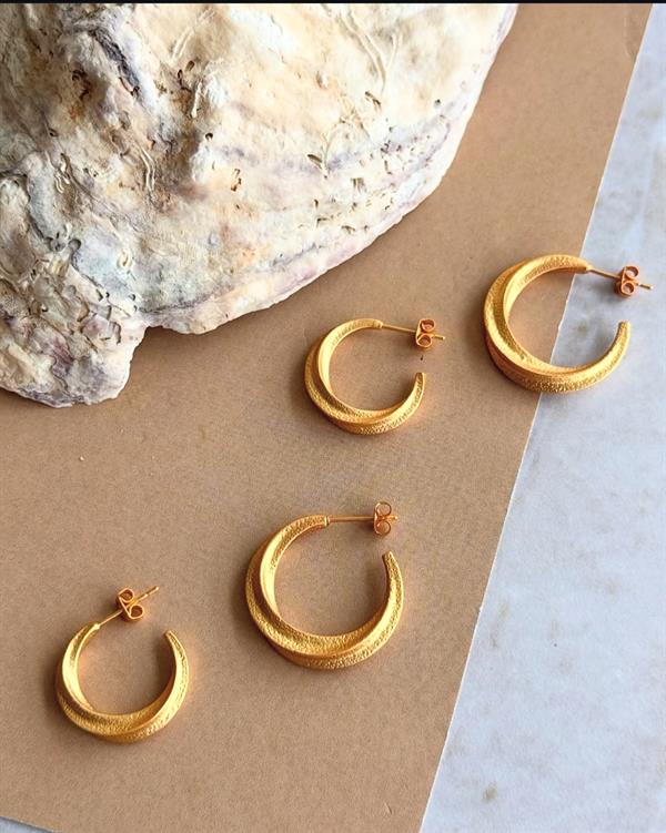 FRIIHOF SIIG ØRERINGE, AFRI EARRING, GULDBELAGT