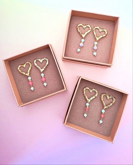 FRIIHOF SIIG ØRERINGE, SARA HEART EARRING, GULDBELAGT
