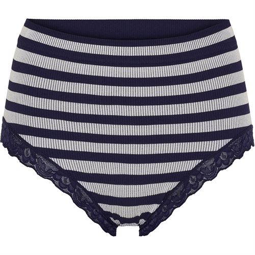 TIM OG SIMONSEN PANTIES, ISA STRIPE RIB MIDI, BLU/BIANCO