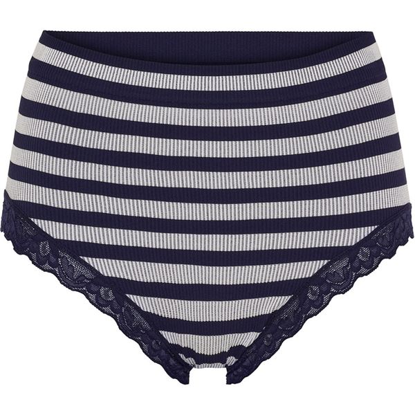 TIM OG SIMONSEN PANTIES, ISA STRIPE RIB MIDI, BLU/BIANCO