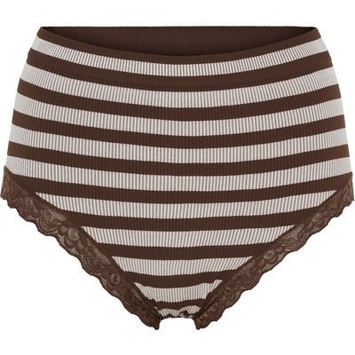 TIM OG SIMONSEN PANTIES, ISA STRIPE RIB MIDI, CIOCCOLATO/BIANCO