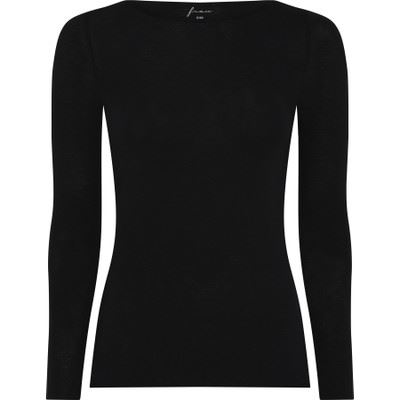 FRAU TOP, LIMA CASHMERE LS BOATNECK TOP, BLACK