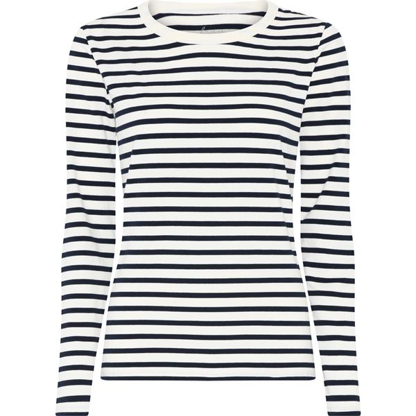 FRAU TOP, LUCCA COTTON LS TOP, DARK NAVY STRIPE