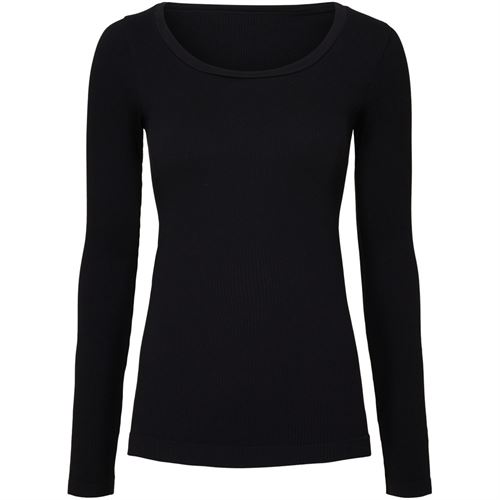 TIM OG SIMONSEN T-SHIRT, LINEA RIB T-SHIRT LS, BLACK