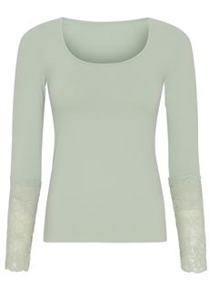 TIM OG SIMONSEN TOP, MARY BLOUSE, LONG SLEEVE LACE, MINT