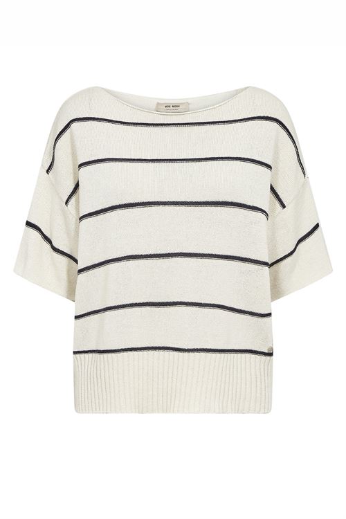 MOS MOSH BLUSE, MMARLEN PAPER SS KNIT, ECRU