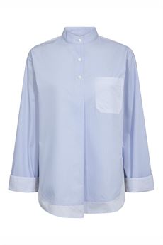 MOS MOSH SKJORTE, MMBRONWYN STRIPE SHIRT, BRUNNERA BLUE