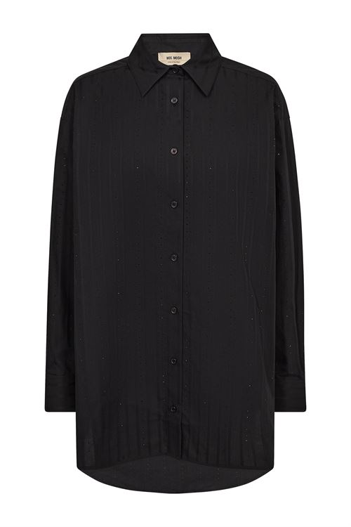 MOS MOSH SKJORTE, MMDANIKA STRIPE RHIN SHIRT, BLACK