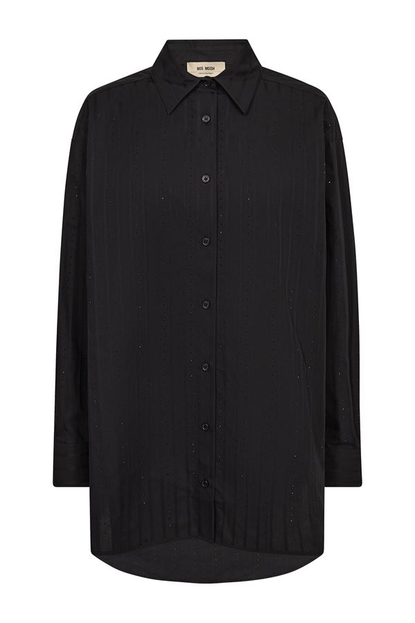 MOS MOSH SKJORTE, MMDANIKA STRIPE RHIN SHIRT, BLACK