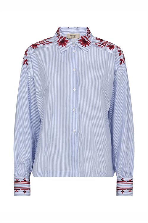 MOS MOSH SKJORTE, MMOSMO STRIPEY SHIRT, BRUNNERA BLUE
