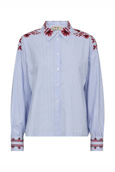 MOS MOSH SKJORTE, MMOSMO STRIPEY SHIRT, BRUNNERA BLUE