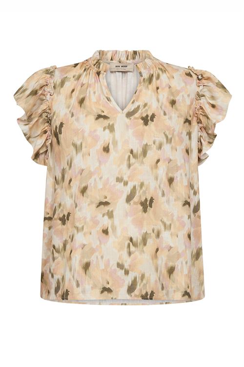 MOS MOSH BLUSE, MMTEA FLOWER FIELD BLOUSE, BURNT OLIVE