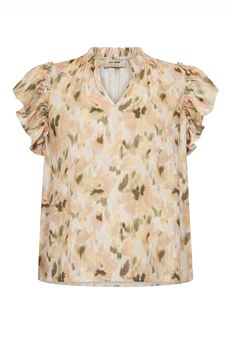 MOS MOSH BLUSE, MMTEA FLOWER FIELD BLOUSE, BURNT OLIVE