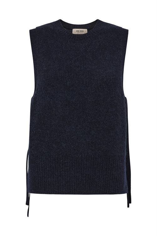 MOS MOSH VEST, MMTHORA TIE KNIT VEST, SALUTE NAVY