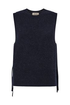 MOS MOSH VEST, MMTHORA TIE KNIT VEST, SALUTE NAVY