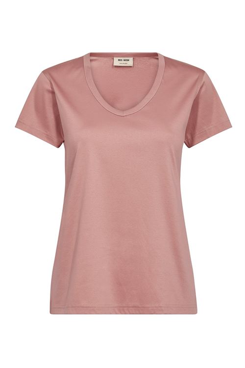 MOS MOSH T-SHIRT, MMVIKA AINA V-SS TEE, DUSTY ROSE