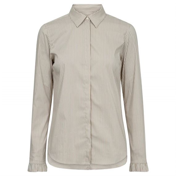 MOS MOSH SKJORTE, MMMATTIE FLIP STRIPE SHIRT, SAFARI
