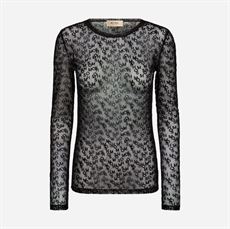 MOS MOSH MESH BLUSE, MMLORETTA MONO MESH BLOUSE, BLACK