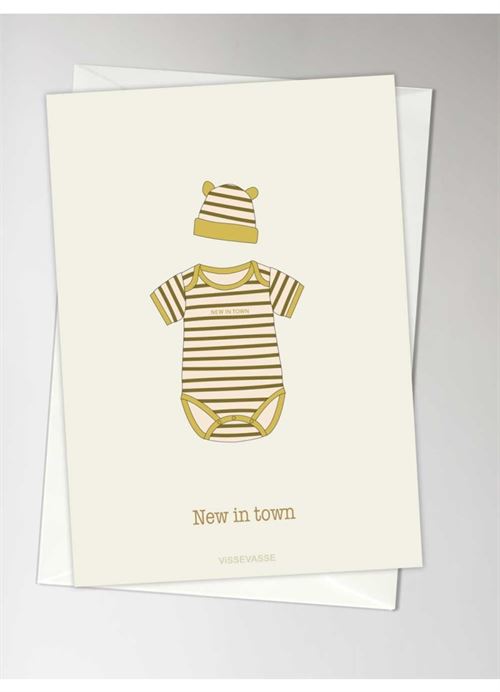 VISSEVASSE KORT, NEW IN TOWN GREETING CARD