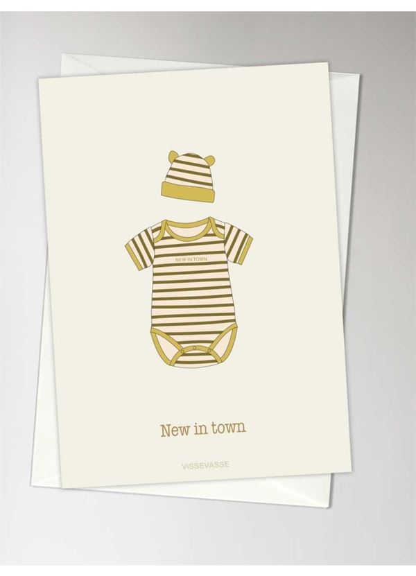 VISSEVASSE KORT, NEW IN TOWN GREETING CARD