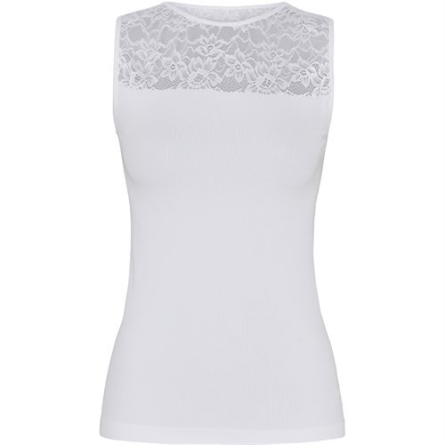 TIM OG SIMONSEN TANK TOP, NANCY RIB TOP, BIANCO