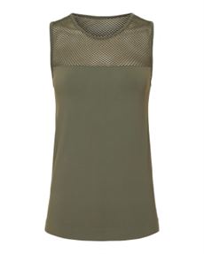 TIM OG SIMONSEN TOP, MESH TOP, OLIVE