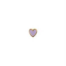 STINE A ØRERING, PETIT LOVE HEART PURPLE SORBET ENAMEL GOLD