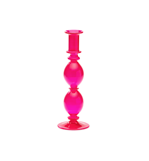 ANNA+NINA LYSESTAGE,  PARADISE PINK GLASS CANDLE HOLDER