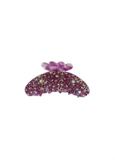 BLACK COLOUR HÅRSPÆNDE, BCPREMIUM RHINESTONE HAIR CLAW, PURPLE/WHITE CONFETTI