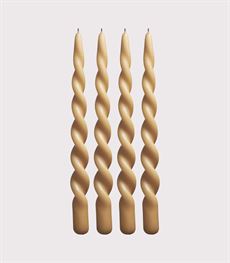 PAIA COPENHAGEN CANDLES, SNOEDE STEARINLYS, GOLDEN, 4 STK