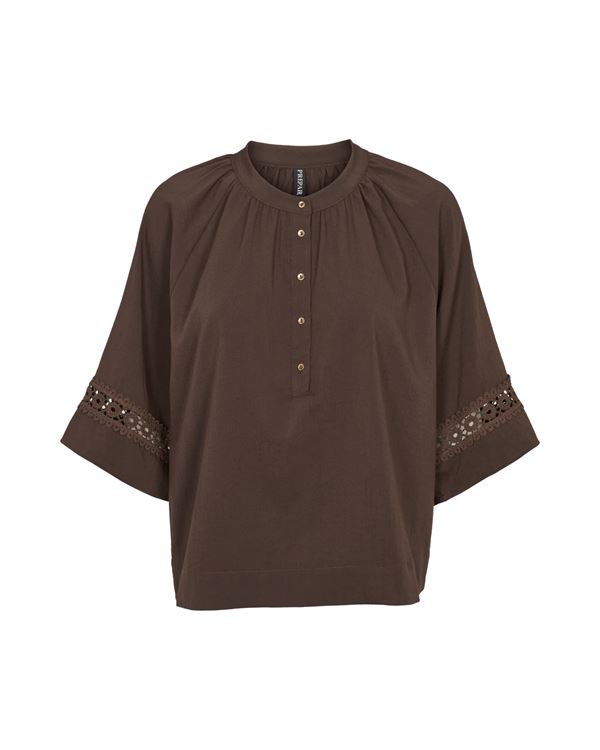 PREPAIR BLUSE, ROSALINE BLOUSE, BROWN