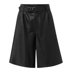 DEPECHE SHORTS, LANG SHORTS I BLØDT SKIND 50276, BLACK