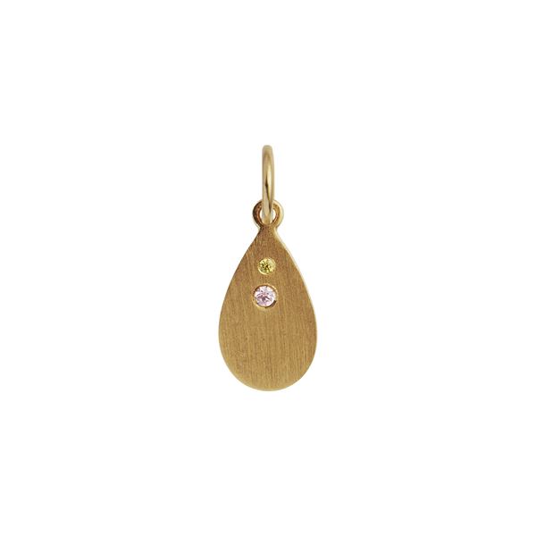 STINE A ØRERING, SPARKLING TEARDROP PENDANT GOLD