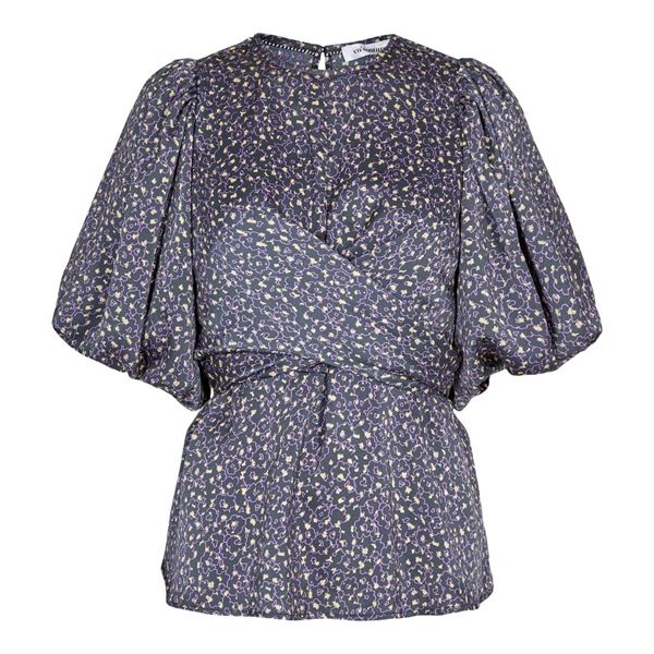CO`COUTURE BLUSE, TIANNA TIE BLOUSE, NAVY