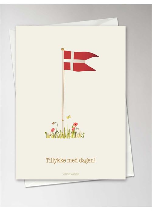 VISSEVASSE KORT, TILLYKKE MED DAGE GREETING CARD