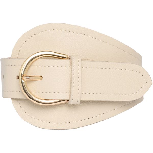 TIM OG SIMONSEN BÆLTE, DUNJA BELT, OFF WHITE/GOLD