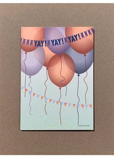 VISSEVASSE MINIKORT, YAY YAY YAY GREETING CARD