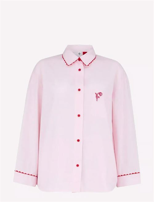 BECK SÖNDERGAARD PYJAMASSKJORTE, MAXI SIDE PYJAMAS SHIRT, PALE LILAC PINK