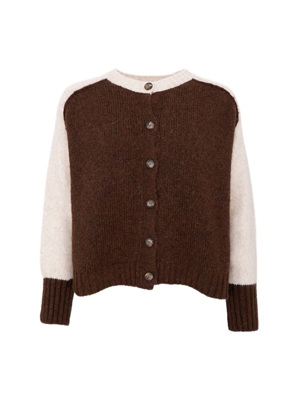 BLACK COLOUR CARDIGAN, BCJACKS KNIT CARDIGAN, COFFEE