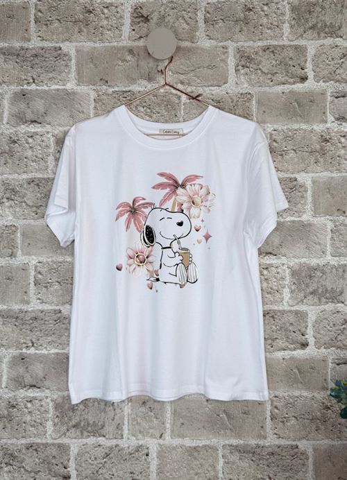 CABANA LIVING T-SHIRT, COZY SNOOP C 100, ROSA