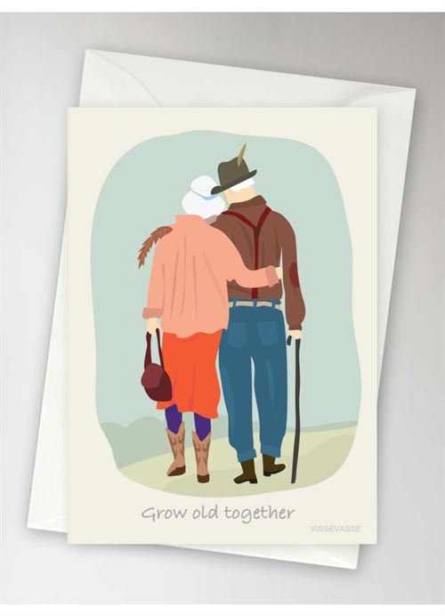 VISSEVASSE KORT, GROW OLD TOGETHER, GREETING CARD