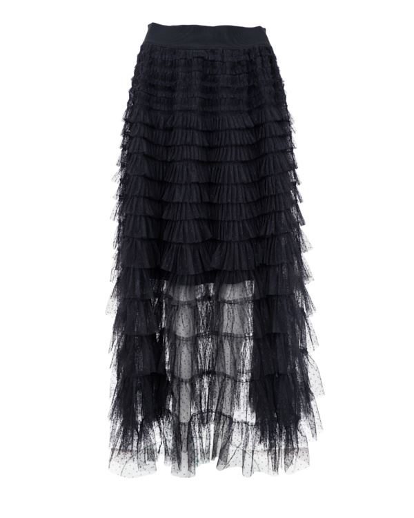 BLACK COLOUR NEDERDEL, BCANGELINA MESH SKIRT, BLACK