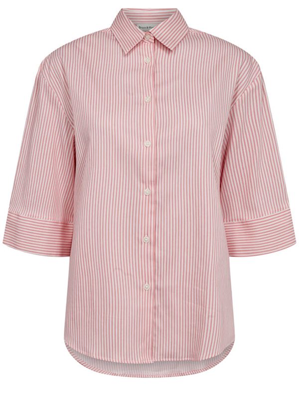 BRUUN & STENGADE SKJORTE, BS TALIA, LIPSTICK RED/WHITE 