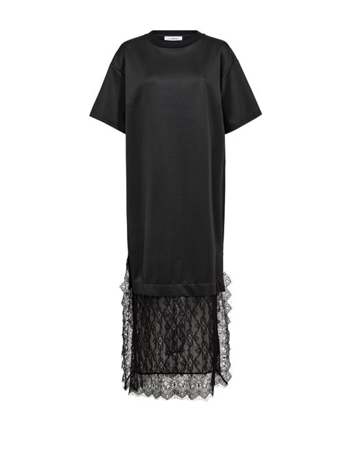 CO`COUTURE KJOLE, LARSSONCC MIX LACE DRESS, BLACK