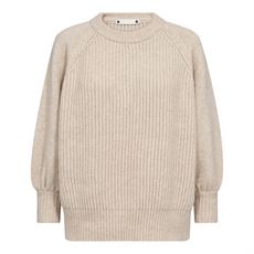 CO`COUTURE STRIKTOP, ROWCC PUFF SS RIB KNIT, CREME