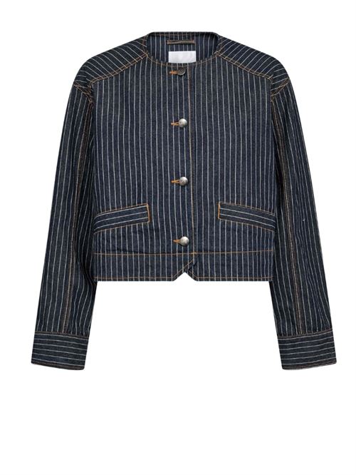 CO`COUTURE JAKKE, SIGGACC STRIPE JACKET, DENIM BLUE