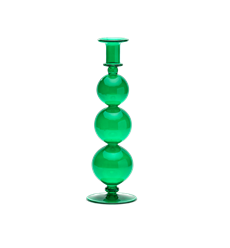 ANNA + NINA LYSESTAGE, COUNTRY GREEN GLASS CANDLE HOLDER