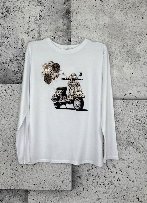 CABANA LIVING T-SHIRT, GAPE 23100 LEO VESPA, WHITE